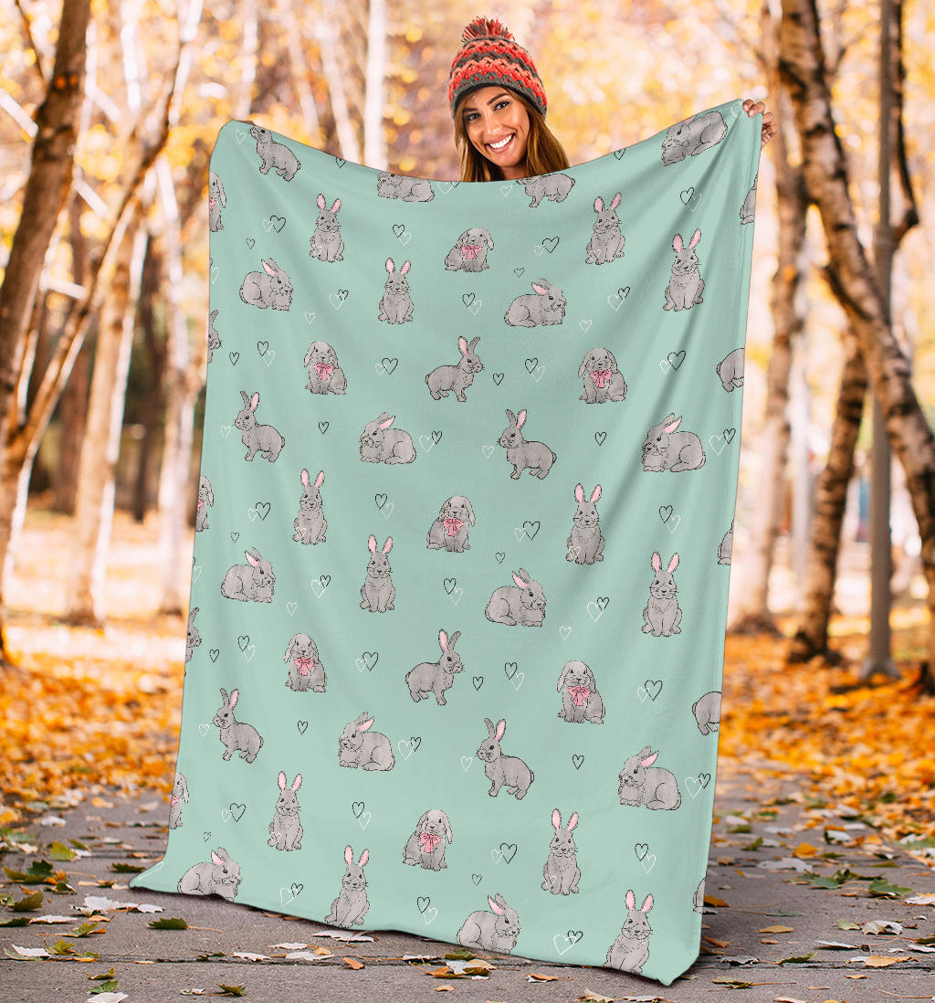 Bunny Pattern Print Design 02 Premium Blanket
