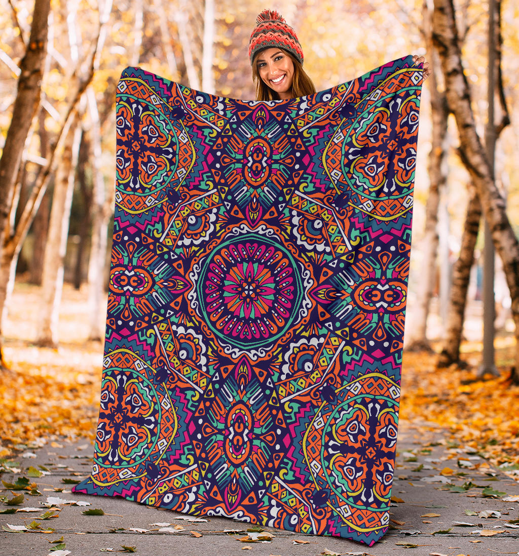 Boho Pattern Print Design 06 Premium Blanket