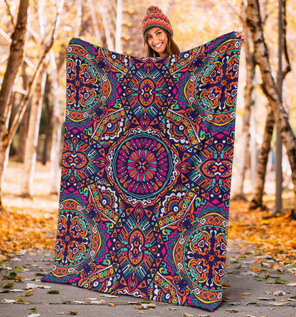 Boho Pattern Print Design 06 Premium Blanket