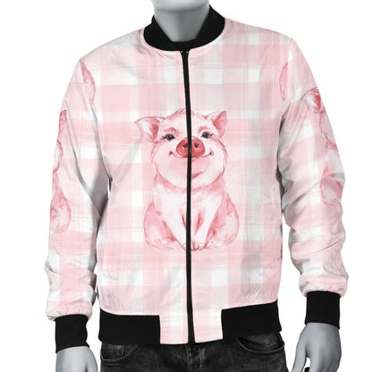 Pig Baby Pattern Print Design 01 Men Bomber Jacket