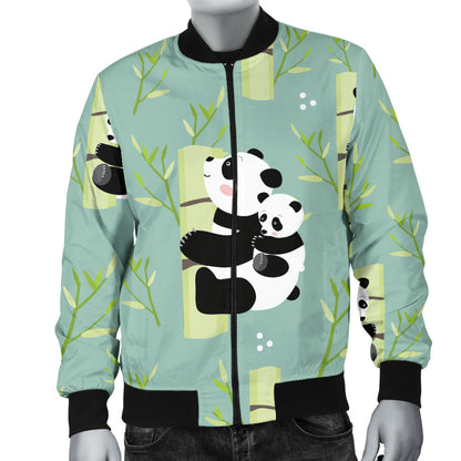 Panda Pattern Print Design A03 Men Bomber Jacket