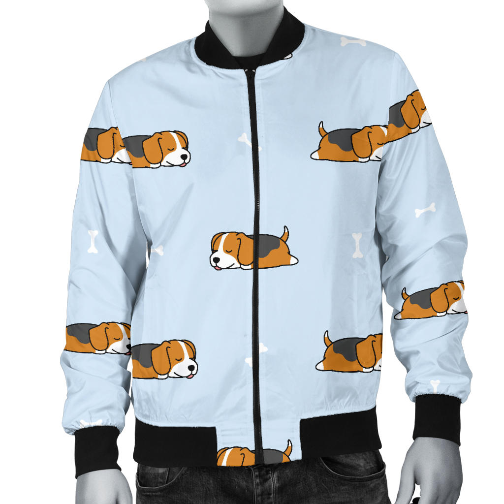 Beagle Pattern Print Design 06 Men Bomber Jacket