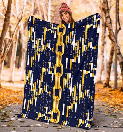 Cryptocurrency Chain Pattern Print Design 03 Premium Blanket