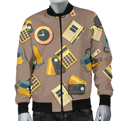 Accounting Financial Pattern Print Design 03 Men Bomber Jacket
