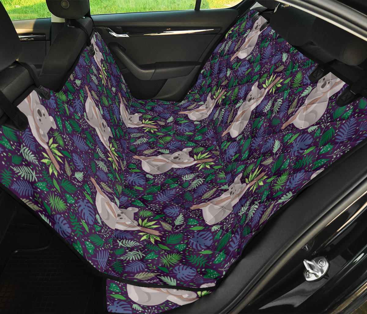 Koala Pattern Print Design 06 Rear Dog Car Seat Cover Hammock
