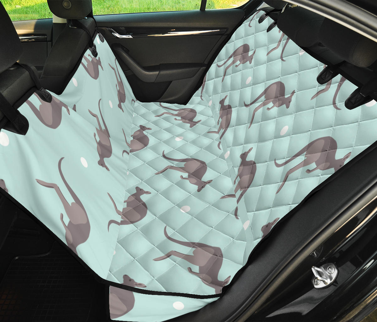 Kangaroos Pattern Print Design 04 Rear Dog Car Seat Cover Hammock