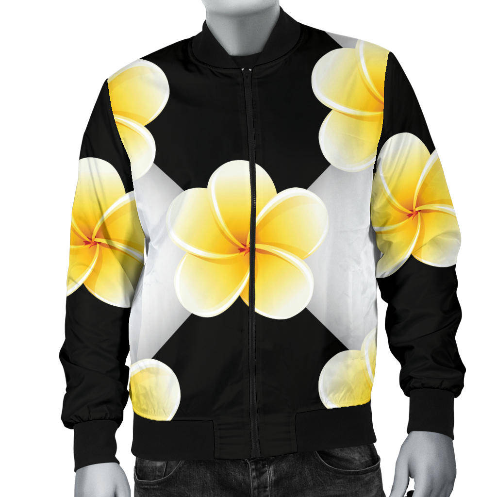 Plumeria Pattern Print Design A04 Men Bomber Jacket