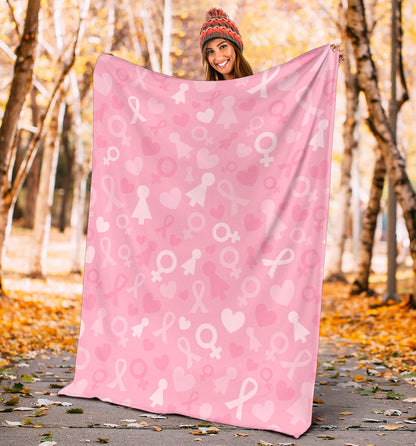 Breast cancer Pattern Print Design 01 Premium Blanket