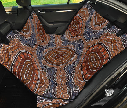 Aboriginal Pattern Print Design 01 Rear Dog Car Seat Cover Hammock