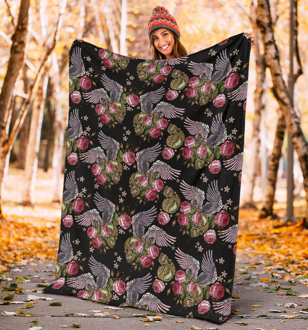 Angel Wings Pattern Print Design 06 Premium Blanket