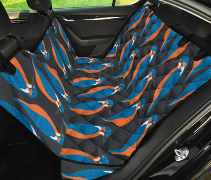 Kingfisher Pattern Print Design 03 Rear Dog Car Seat Cover Hammock