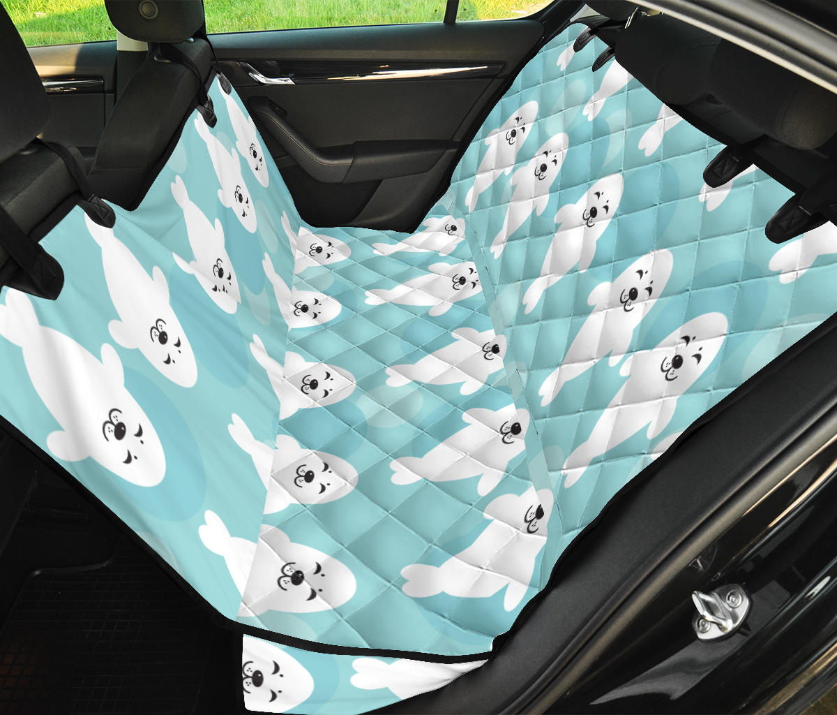 Sea Lion Baby Pattern Print Design 01 Rear Dog Car Seat Cover Hammock