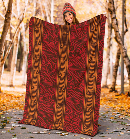 Maori Pattern Print Design 05 Premium Blanket