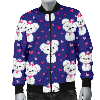 Maltese Pattern Print Design 02 Men Bomber Jacket