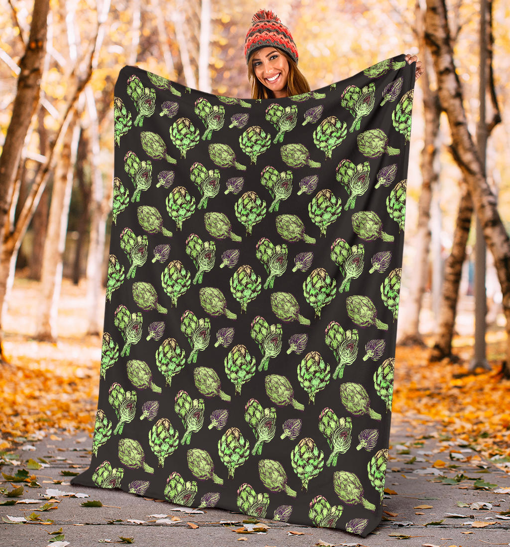 Artichoke Pattern Print Design 02 Premium Blanket