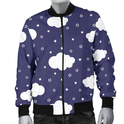 Cloud Pattern Print Design 03 Men Bomber Jacket