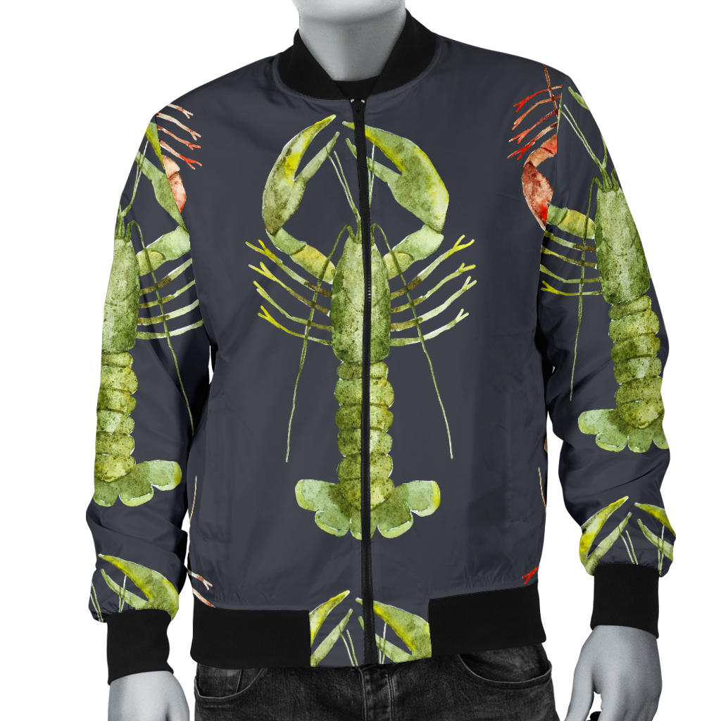 Lobster Pattern Print Design 01 Men Bomber Jacket