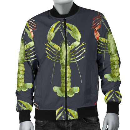 Lobster Pattern Print Design 01 Men Bomber Jacket