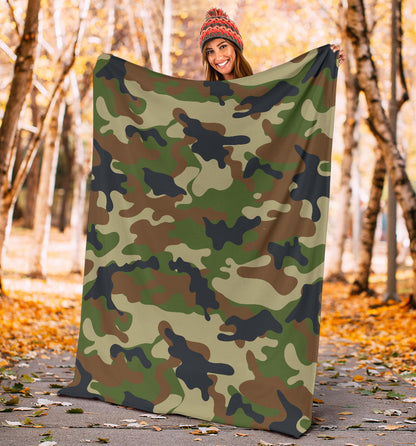 Army Camouflage Pattern Print Design 01 Premium Blanket