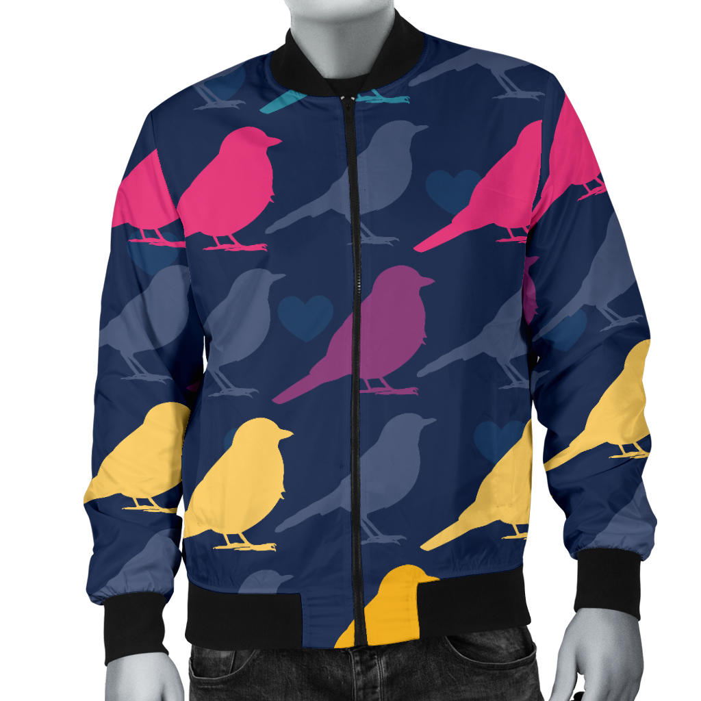 Birds Pattern Print Design 01 Men Bomber Jacket