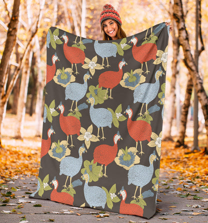 Guinea Fowl Pattern Print Design 02 Premium Blanket