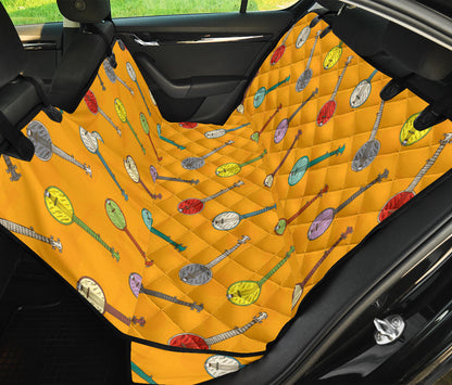 Banjo Pattern Print Design 02 Rear Dog Car Seat Cover Hammock