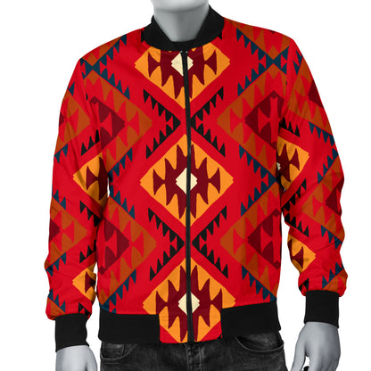 Aztec Pattern Print Design 06 Men Bomber Jacket