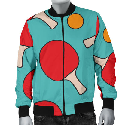 Ping Pong Pattern Print Design A01 Men Bomber Jacket