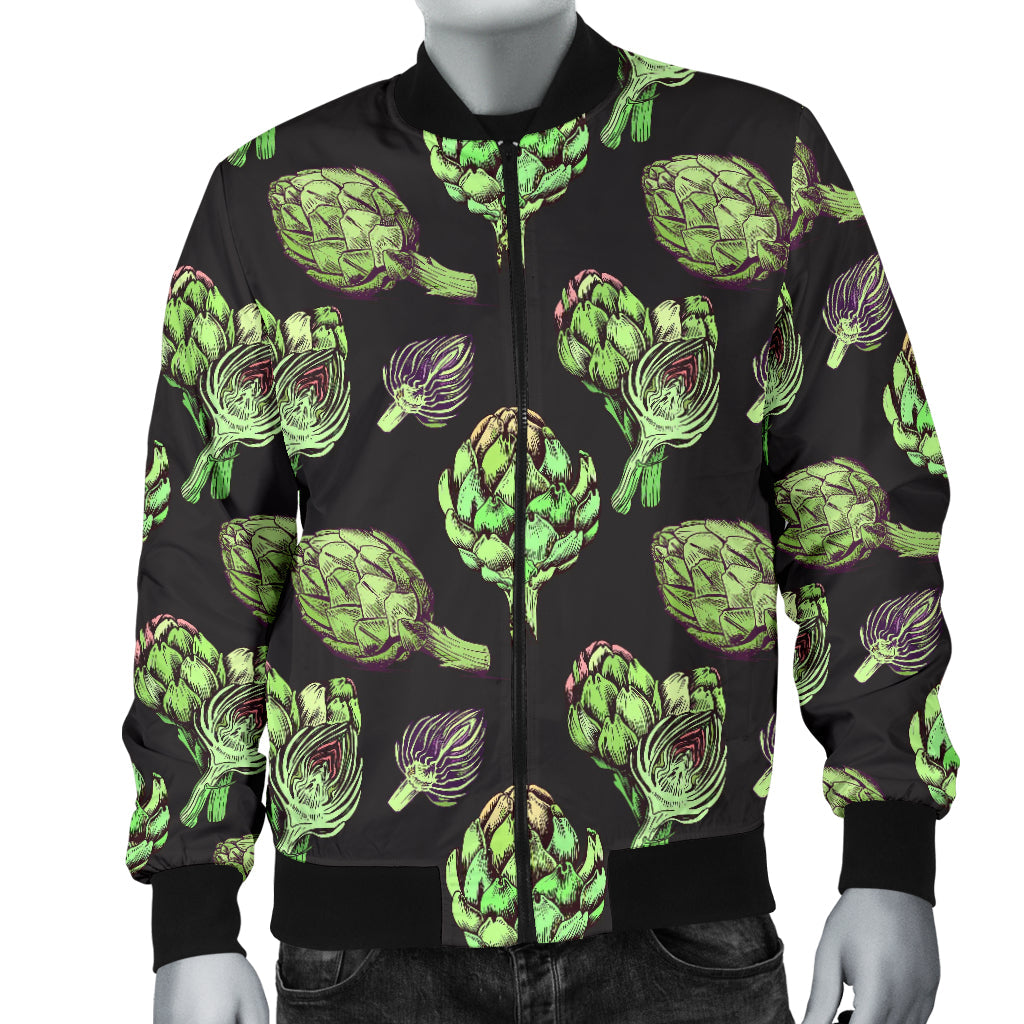 Artichoke Pattern Print Design 02 Men Bomber Jacket
