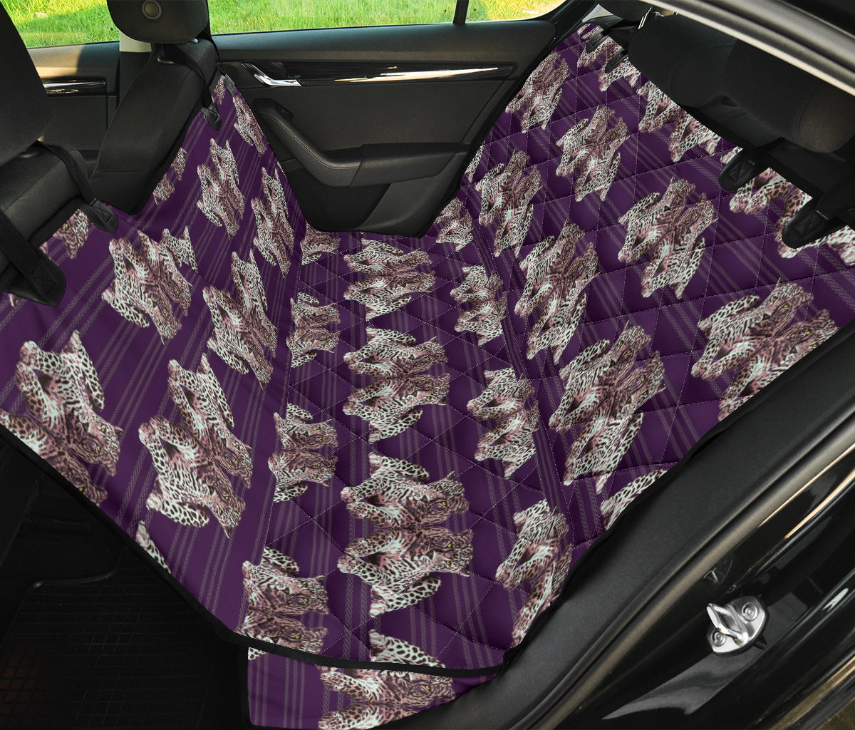 Leopard Pattern Print Design 01 Rear Dog Car Seat Cover Hammock
