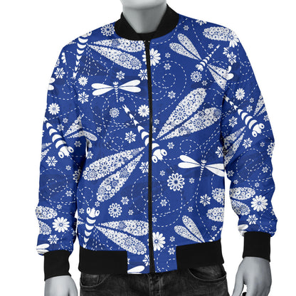 Dragonfly Pattern Print Design 03 Men Bomber Jacket