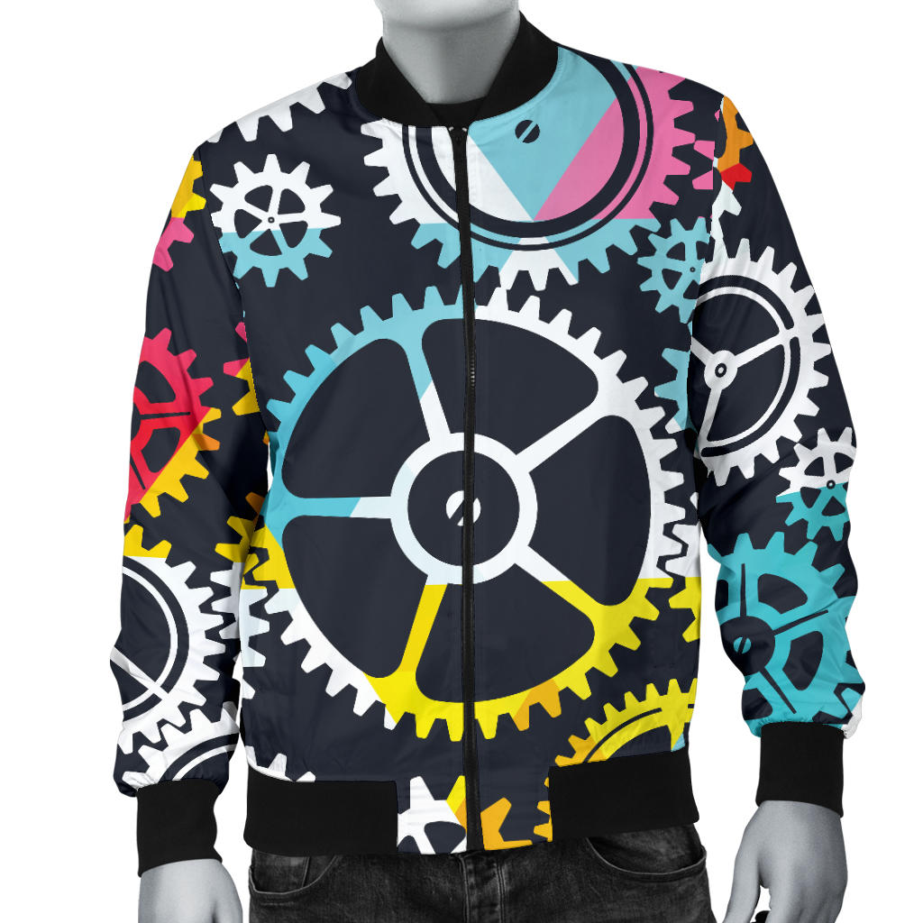 Mechanic Pattern Print Design 02 Men Bomber Jacket
