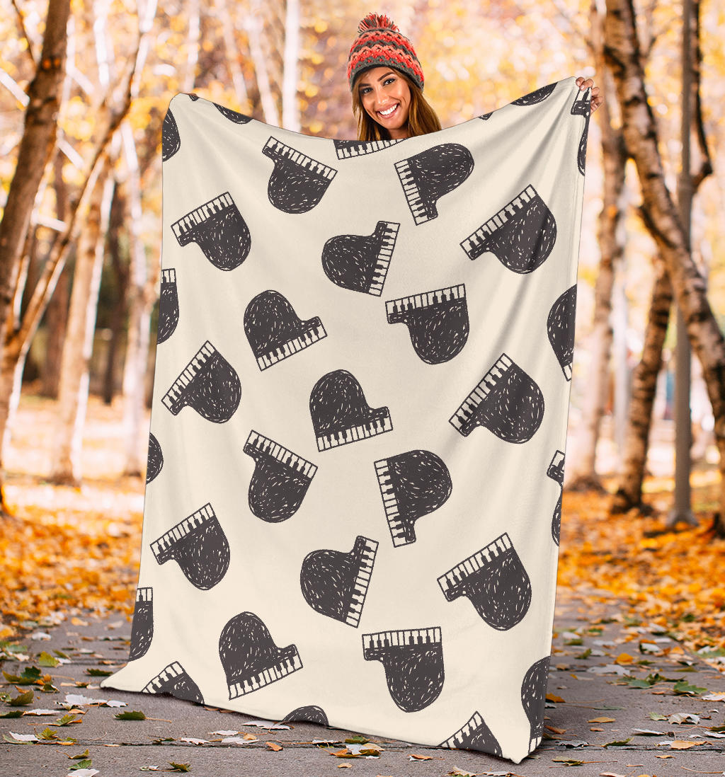 Piano Pattern Print Design 04 Premium Blanket