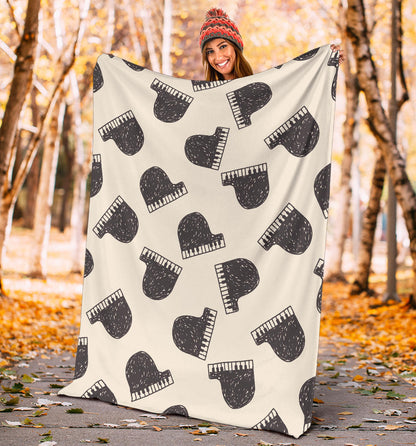 Piano Pattern Print Design 04 Premium Blanket
