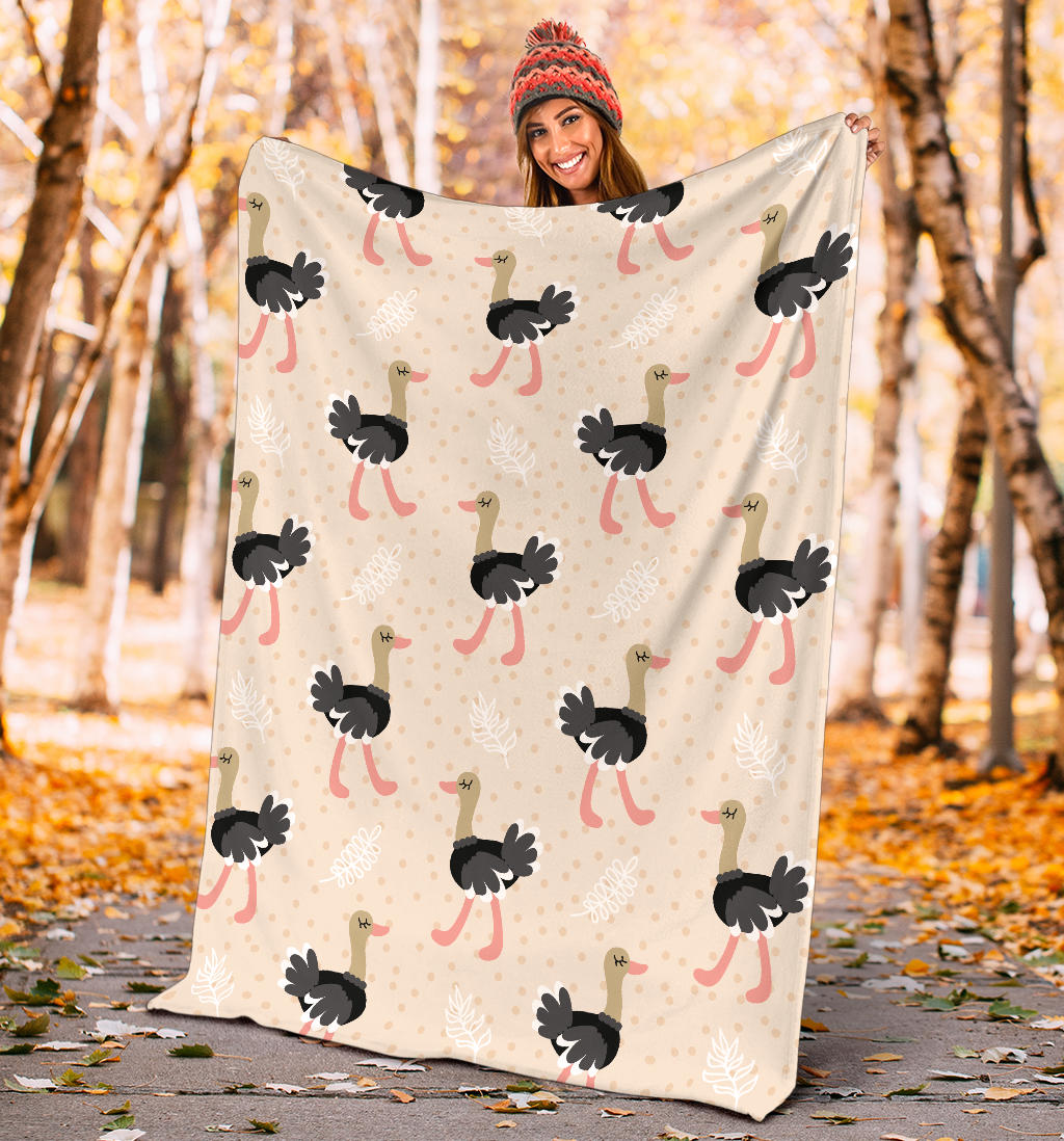 Ostrich Pattern Print Design 02 Premium Blanket