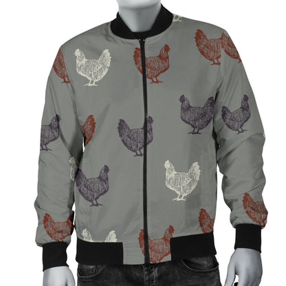 Chicken Pattern Print Design 01 Men Bomber Jacket