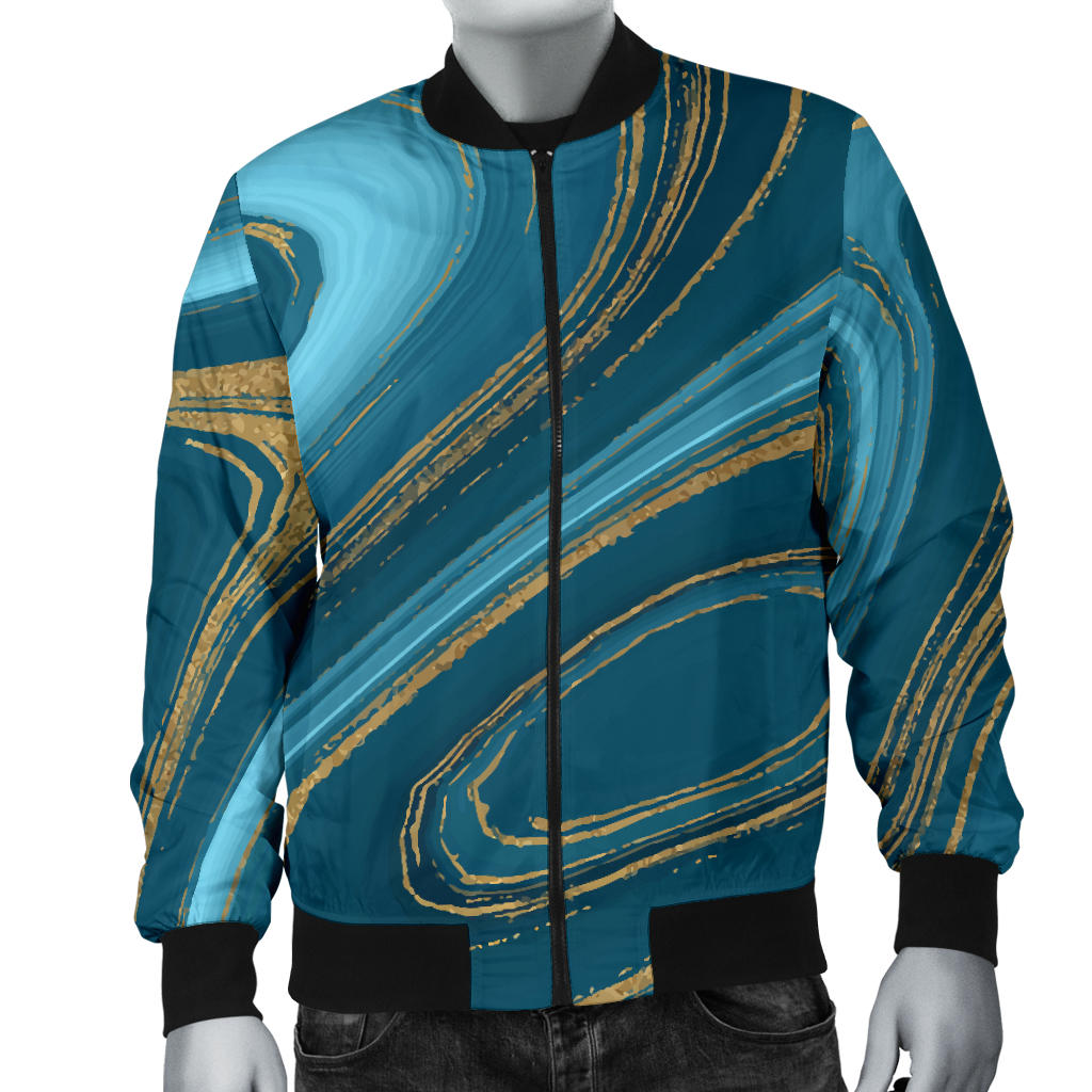 Liquid Pattern Print Design 04 Men Bomber Jacket