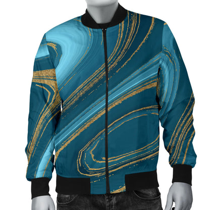 Liquid Pattern Print Design 04 Men Bomber Jacket