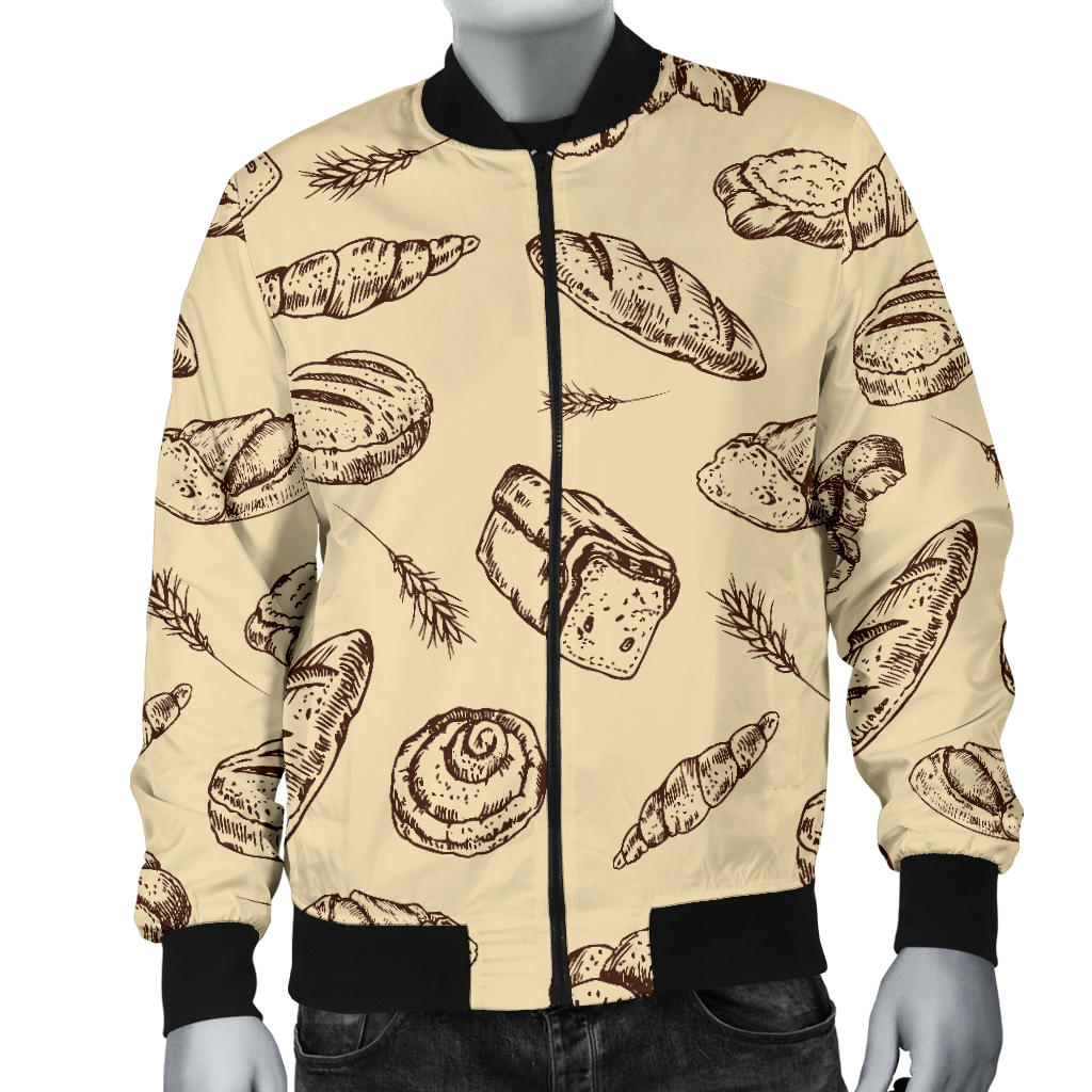 Bread Pattern Print Design 04 Men Bomber Jacket