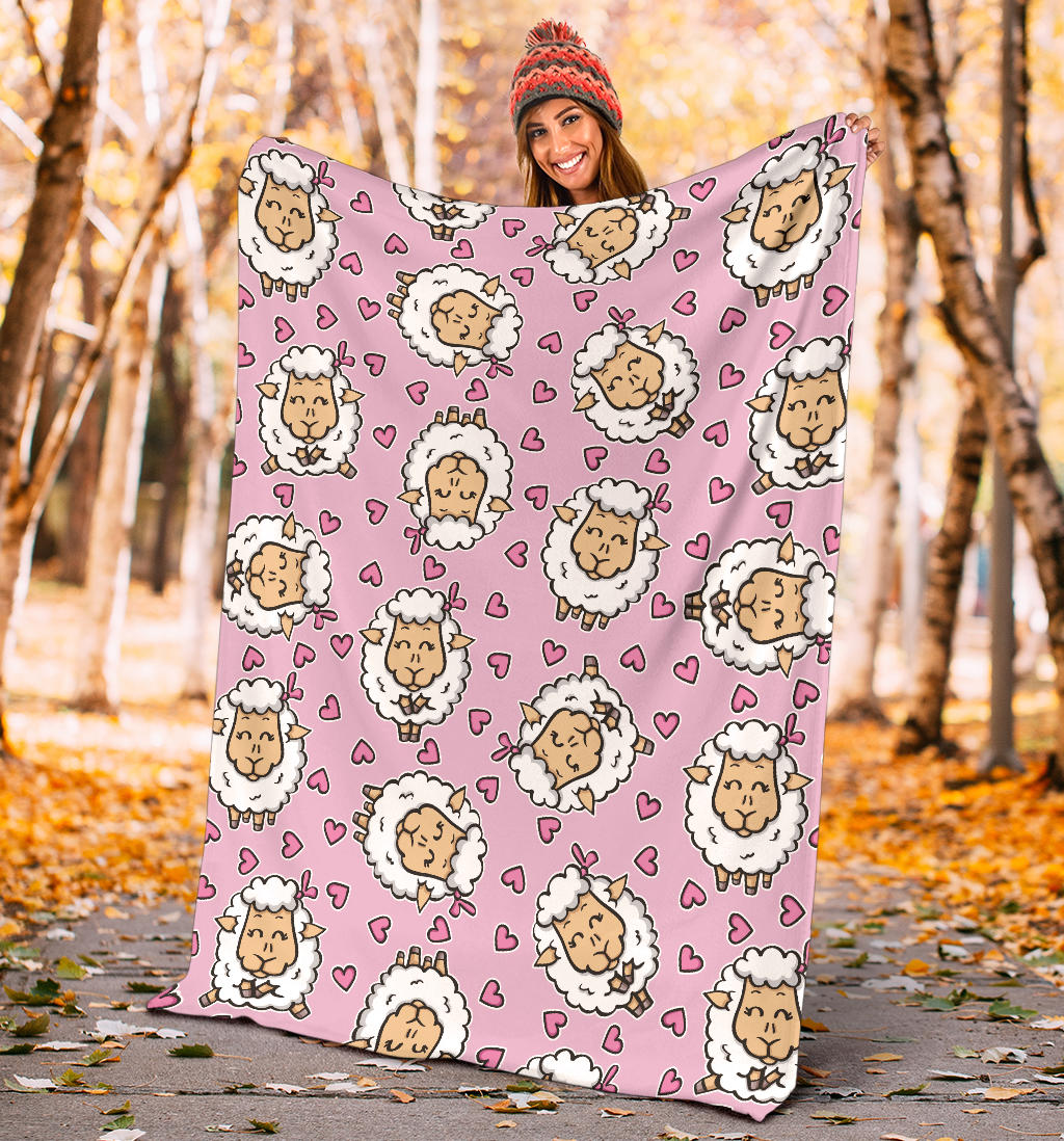 Sheep Cute Pattern Print Design 01 Premium Blanket