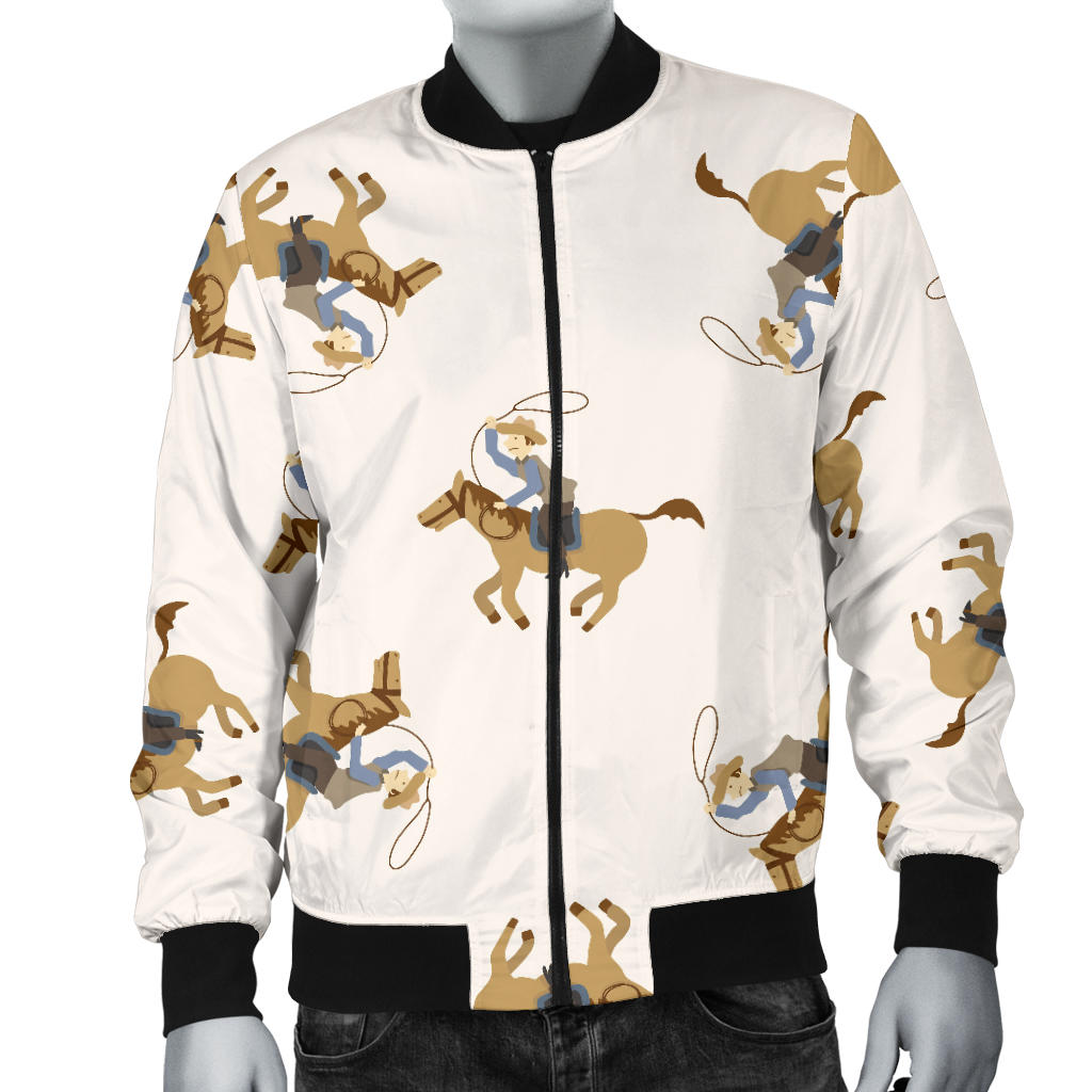 Cowboy Pattern Print Design 01 Men Bomber Jacket