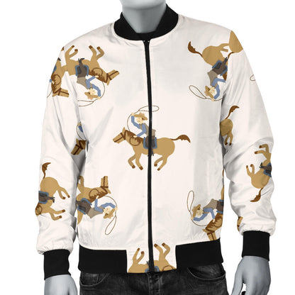 Cowboy Pattern Print Design 01 Men Bomber Jacket