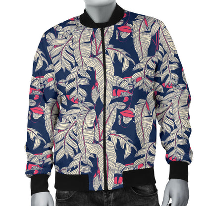 Bird Of Paradise Pattern Print Design 03 Men Bomber Jacket