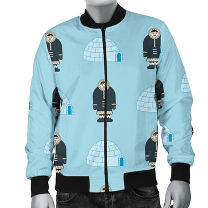 Eskimo Pattern Print Design 03 Men Bomber Jacket