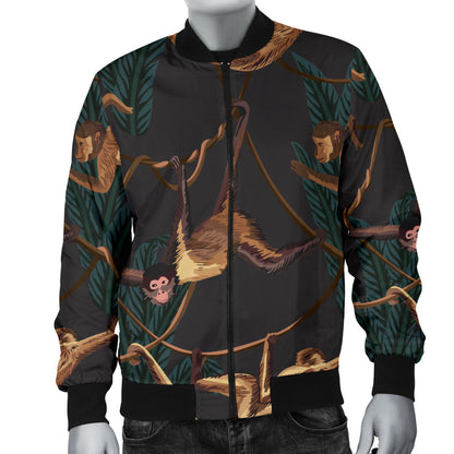 Monkey Pattern Print Design 02 Men Bomber Jacket