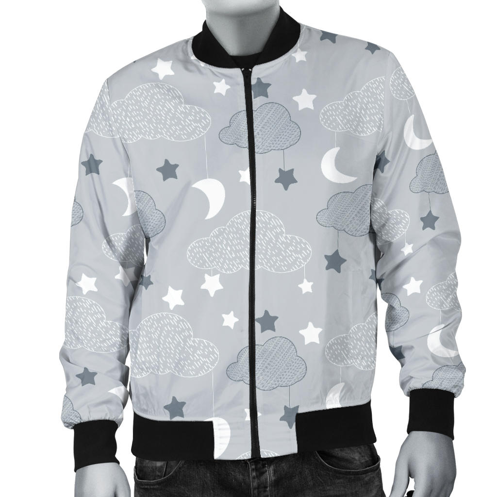 Cloud Pattern Print Design 04 Men Bomber Jacket