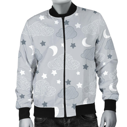 Cloud Pattern Print Design 04 Men Bomber Jacket