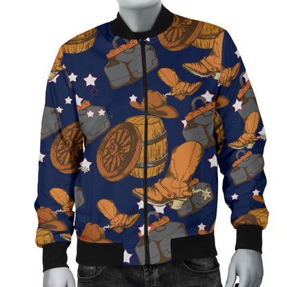 Cowboy Pattern Print Design 03 Men Bomber Jacket