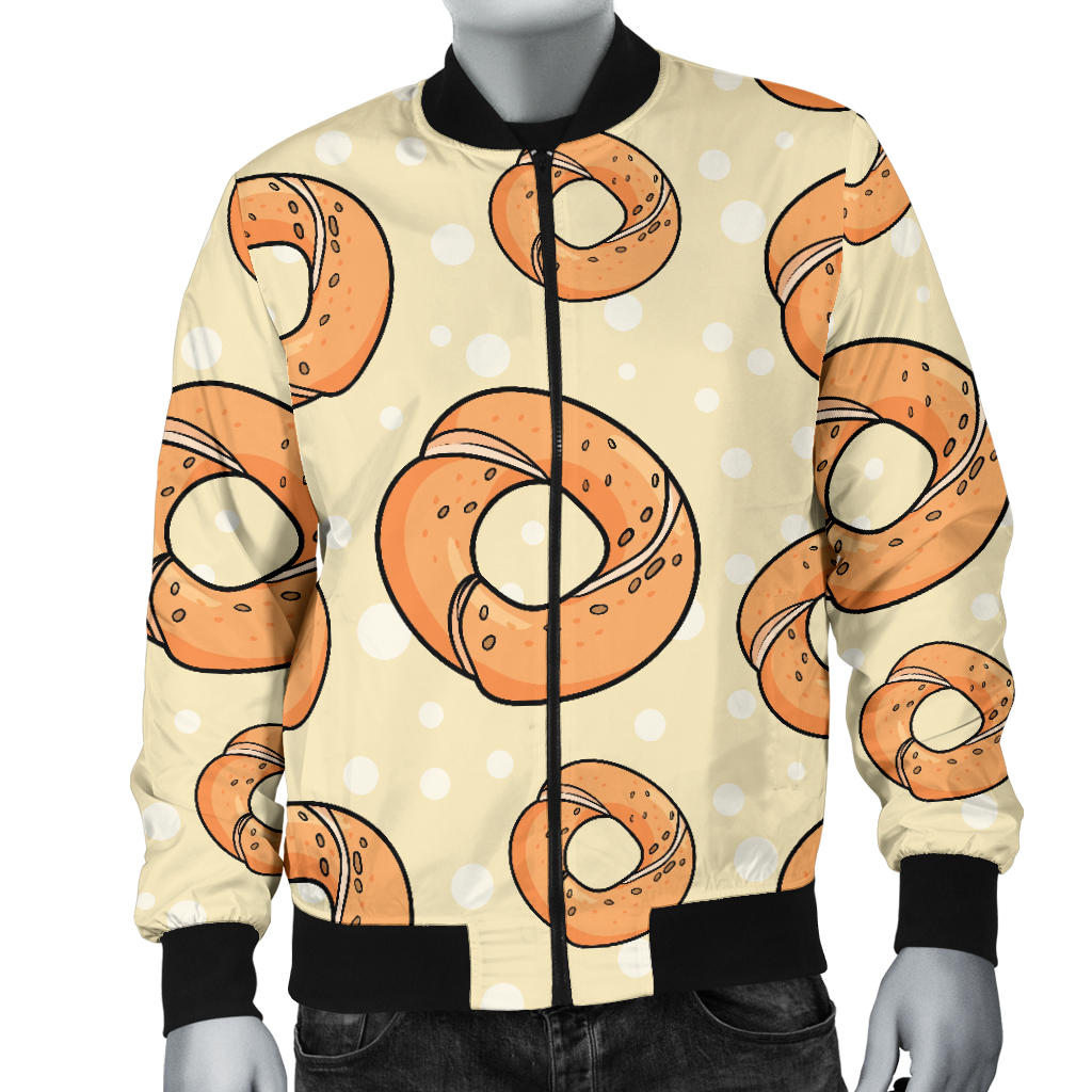 Bagel Pattern Print Design 03 Men Bomber Jacket