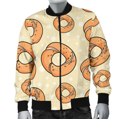 Bagel Pattern Print Design 03 Men Bomber Jacket